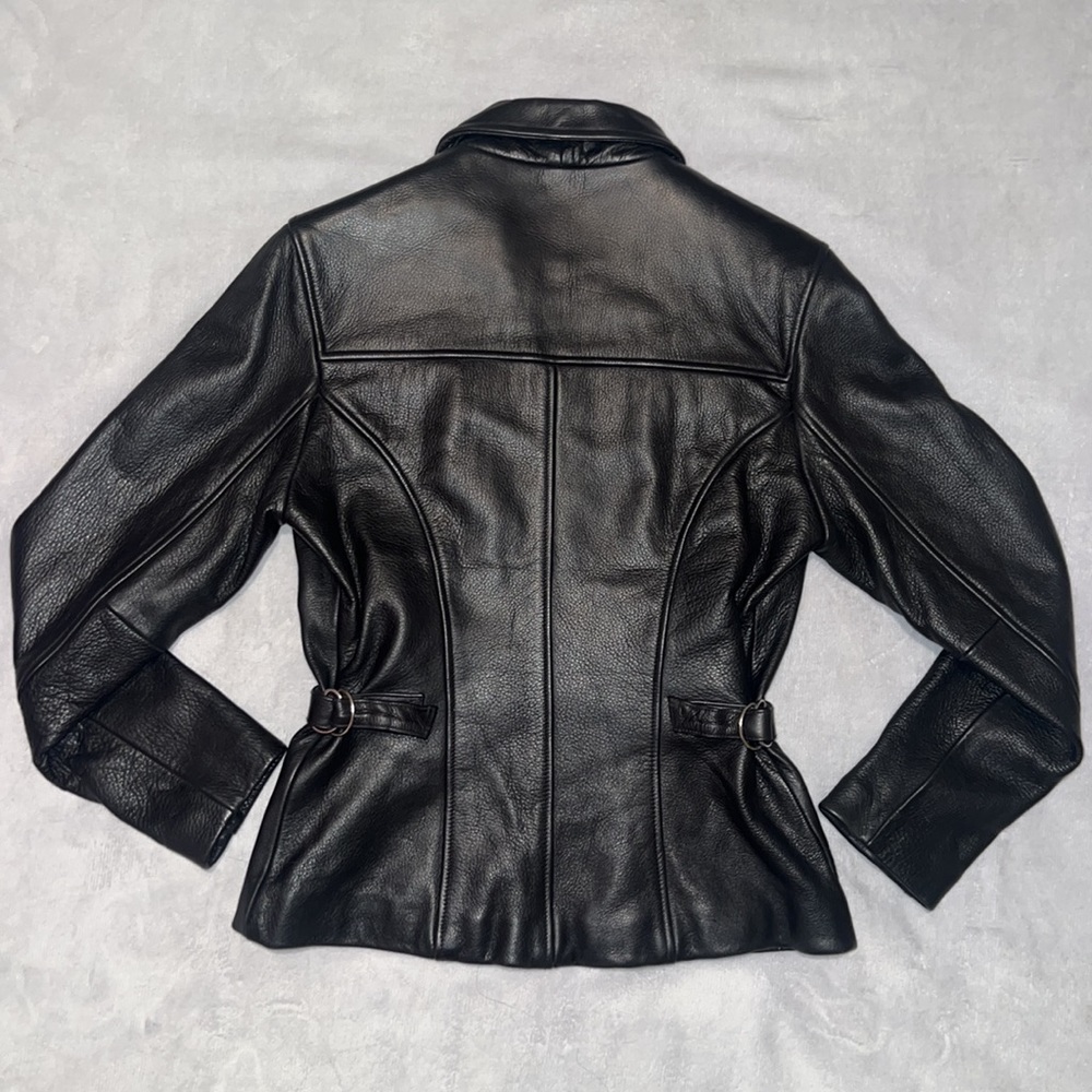 Guess black 100% genuine leather jacket - Picture 2 of 7